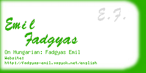 emil fadgyas business card